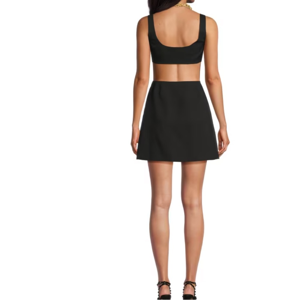 Valentino Black Cutout Mini Dress with Square Neck - Picture 2 of 9